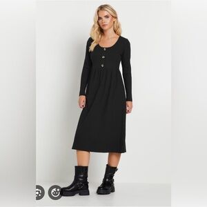 NWT PixieGirl Petite Ribbed Button-Front Midi Dress, 4P/SP